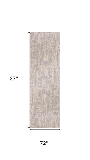 6 Foot Abstract Distressed Runner Rug Polypropylene Stain Resistant Hallway Accent