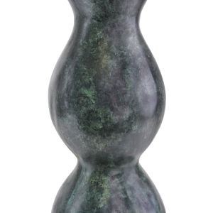 Luganzo Bronze Vase with Jade Green Patina and Polished Gold Ring – A Stunning Textural Accent Piece