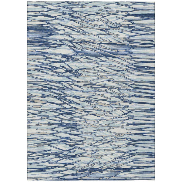 HomeRoots 10 Ft X 14 Ft Abstract Polyester Area Rug Stain Resistant for Patio or Living Room 740918