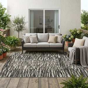 5x8 Abstract Polyester Area Rug for Indoor Outdoor Living Stain Resistant Modern