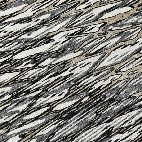 8 Ft X 10 Ft Abstract Polyester Area Rug Washable for Indoor Outdoor Use