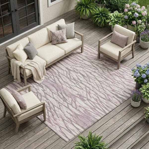 8 X 10 Blush Pink Abstract Polyester Area Rug Washable for Patio or Living Room