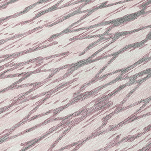 8 X 10 Blush Pink Abstract Polyester Area Rug Washable for Patio or Living Room