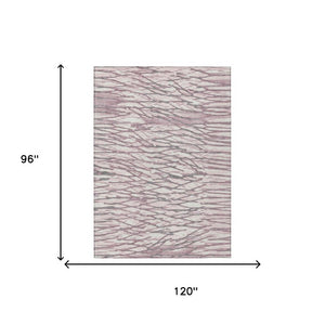 8 X 10 Blush Pink Abstract Polyester Area Rug Washable for Patio or Living Room