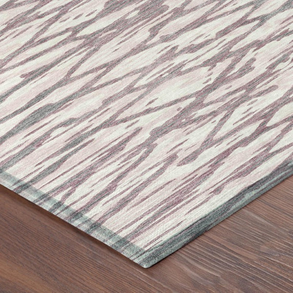 9x12 Blush Abstract Polyester Area Rug Washable Stain Resistant Indoor Outdoor Patio
