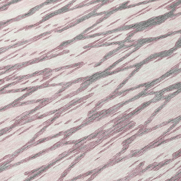 9x12 Blush Abstract Polyester Area Rug Washable Stain Resistant Indoor Outdoor Patio
