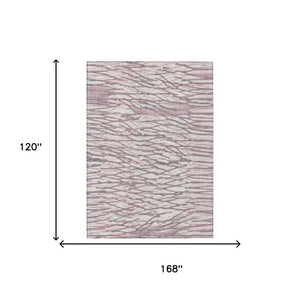 10 X 14 Blush Pink Abstract Polyester Area Rug Washable Stain Resistant Patio
