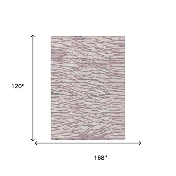 10 X 14 Blush Pink Abstract Polyester Area Rug Washable Stain Resistant Patio