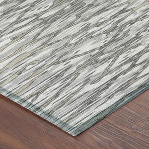 5x8 Abstract Gray Polyester Area Rug Washable Stain Resistant for Patio or Living Room