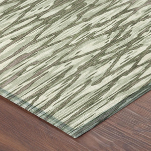 8 X 10 Abstract Olive Polyester Area Rug Washable for Patio Porch or Living Room