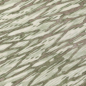 9 X 12 Abstract Olive Polyester Area Rug Washable Stain Resistant Indoor Outdoor