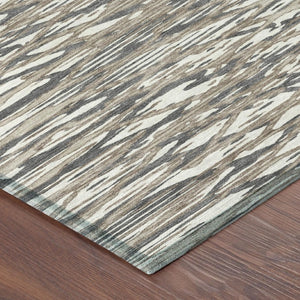 8x10 Taupe Brown Abstract Polyester Area Rug Stain Resistant for Patio or Living Room