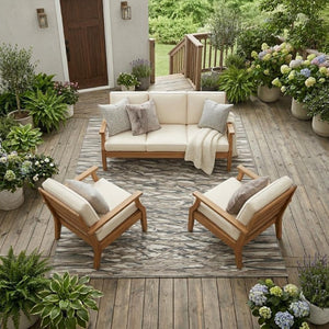 9x12 Taupe Brown Abstract Polyester Area Rug Washable for Indoor Outdoor Spaces