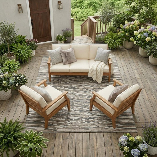 9x12 Taupe Brown Abstract Polyester Area Rug Washable for Indoor Outdoor Spaces
