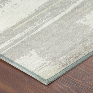 9 X 12 Ivory Silver Geometric Polyester Area Rug Washable for Patio or Living Room