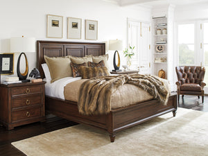Lexington Napa Nightstand With Soft Close Drawers - Elegant Walnut Finish And Artisan Metal Accents Montecito  740-621