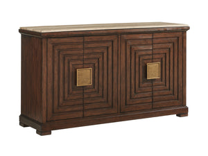 Lexington Los Gatos Buffet - Elegant Walnut Design With Artisan Hardware, Adjustable Shelves & Silver Storage Drawers Montecito  740-852c