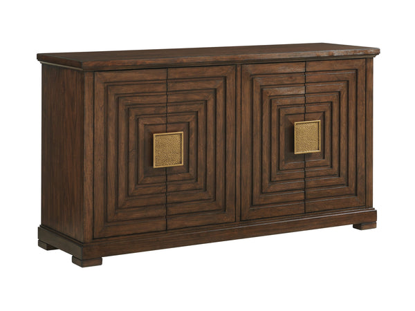 Lexington Los Gatos Buffet - Elegant Walnut Design With Artisan Hardware, Adjustable Shelves & Silver Storage Drawers Montecito  740-852