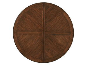 Lexington Palo Alto Round Dining Table - Elegant Walnut Finish With Artisan Metal Base For Casual Luxury Dining Montecito  740-875c
