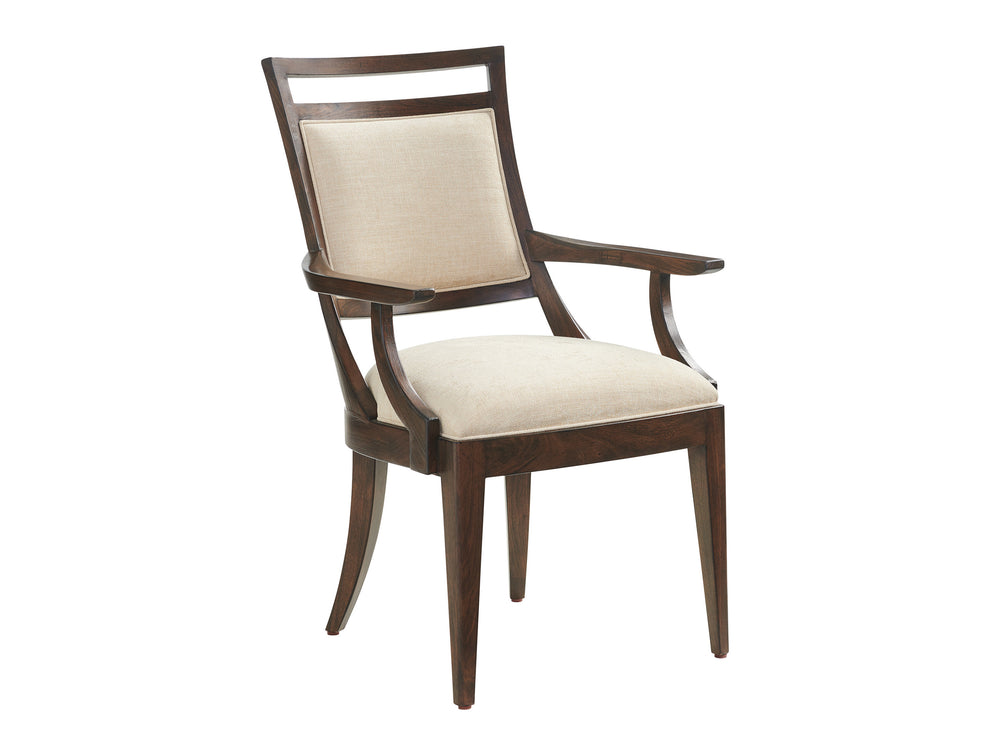 Lexington Driscoll Elegant Transitional Chair With Concave Back, Rich Walnut Finish, And Artisan Metal Base Montecito  740-881-01