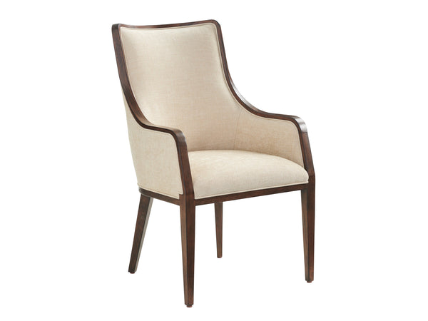Lexington Bromley Elegant Arm Chair - Chic Transitional Design With Rich Walnut Finish And Artisan Details Montecito  740-883-01