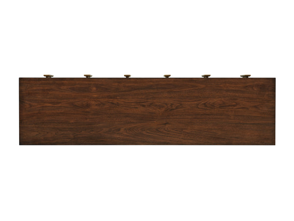 Lexington Modesto Media Console - Elegant Walnut Finish, Artisan Metal Bases & Stylish Storage Solutions Montecito  740-907