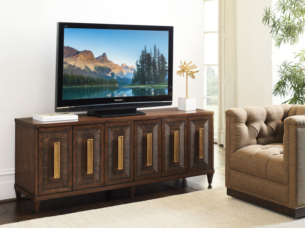 Lexington Modesto Media Console - Elegant Walnut Finish, Artisan Metal Bases & Stylish Storage Solutions Montecito  740-907