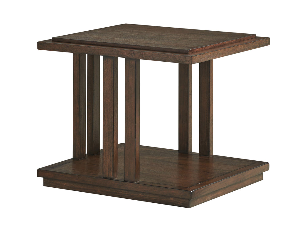 Lexington Alvarado Rectangular End Table - Elegant Walnut Design With Artisan Metal Base For Modern Interiors Montecito  740-950