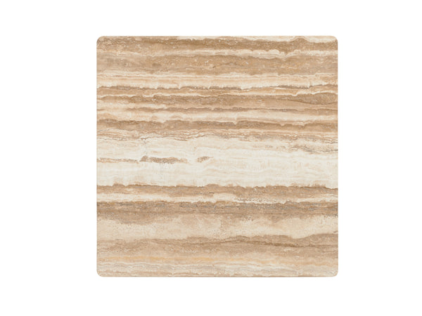 Lexington Menlo Park Metal End Table With Unique Tiger Brown Travertine Top And Artisan Maritime Brass Finish Montecito  740-955