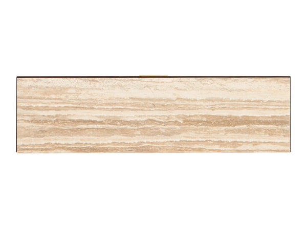 Lexington Santa Clara Hall Chest With Elegant Tiger Brown Travertine Top And Artisan Metal Accents Montecito  740-972c