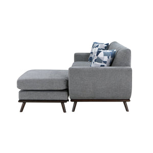 English Elm Solid Wood Leg Chenille Sectional Sofa with Reversible Chaise Mid-century Living Room B011P256666