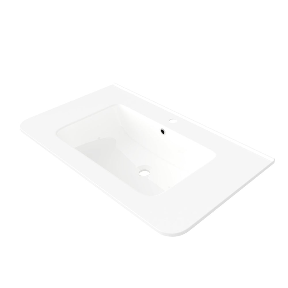 English Elm 36" Ceramic Undermount Bathroom Sink Glossy White Basin with Overflow Protection W2615P254163