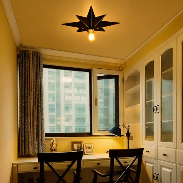 English Elm Flush Rattan 3-Light Semi Flush Mount Ceiling Light Fixture – Handwoven Eco Boho Farmhouse Chic Ambient Black W2738P185414