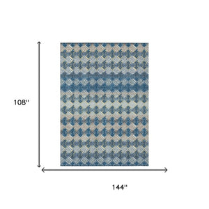 9x12 Striped Polyester Area Rug Washable Indoor Outdoor Stain Resistant Patio