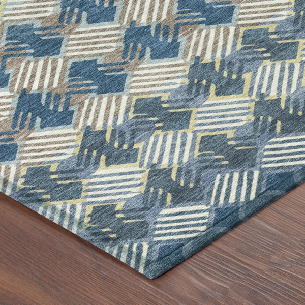 10 Ft X 14 Ft Striped Polyester Indoor Outdoor Rug Washable Stain Resistant Patio