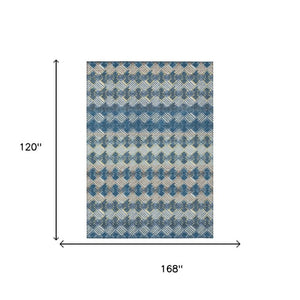 10 Ft X 14 Ft Striped Polyester Indoor Outdoor Rug Washable Stain Resistant Patio