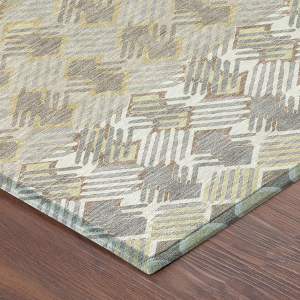 9 X 12 Striped Polyester Indoor Outdoor Rug Stain Resistant Washable Patio Living