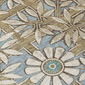 5x8 Floral Polyester Area Rug Stain Resistant Washable for Indoor Outdoor Use