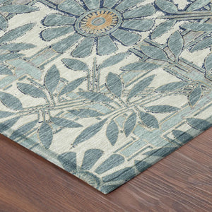 8 Ft X 10 Ft Floral Polyester Area Rug Washable Stain Resistant Indoor Outdoor Use