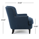 Christopher Knight Home® - Noble House - Tafted Diamond Tufted Dark Blue Fabric Club Chair