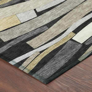 8x10 Washable Polyester Stripe Area Rug for Indoor Outdoor Patio and Living Room