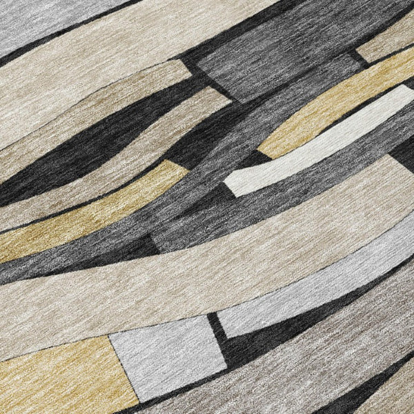 8x10 Washable Polyester Stripe Area Rug for Indoor Outdoor Patio and Living Room