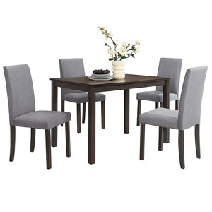 English Elm Muly Upholstered Dining Chair Set of 4 Padded Gray Fabric Modern Wood Frame B056P412640