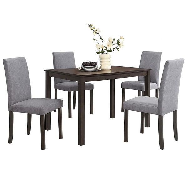 English Elm Muly Upholstered Dining Chair Set of 4 Padded Gray Fabric Modern Wood Frame B056P412640