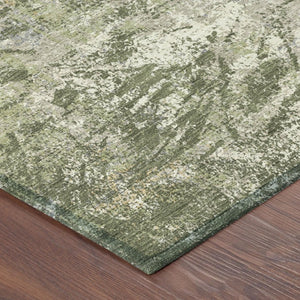 8 X 10 Olive Abstract Polyester Area Rug Stain Resistant for Indoor Outdoor Use