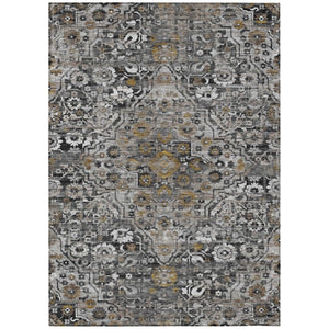 HomeRoots 8x10 Floral Medallion Polyester Area Rug Washable Stain Resistant Indoor Outdoor Decor 741198
