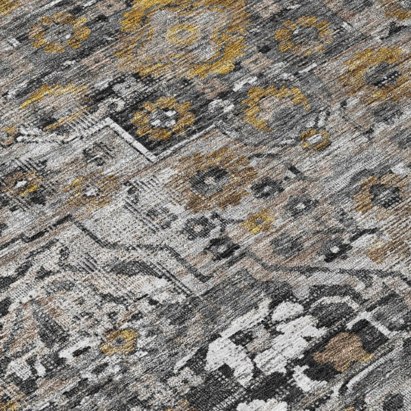 8x10 Floral Medallion Polyester Area Rug Washable Stain Resistant Indoor Outdoor Decor