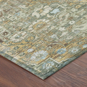 9x12 Floral Medallion Polyester Area Rug Washable for Indoor Outdoor Patios