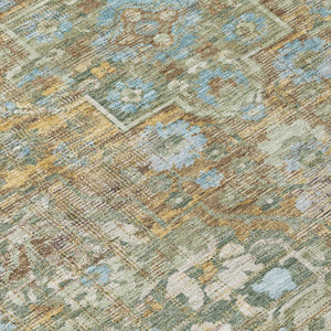 10 X 14 Floral Medallion Polyester Indoor Outdoor Rug Stain Resistant Washable
