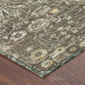 9 X 12 Floral Medallion Polyester Area Rug Washable Stain Resistant Patio Decor